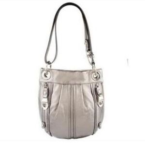 B. Makowsky Leather Pebble Sling Crossbody Convertible Bag